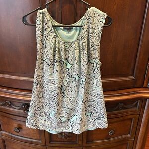 The Limited Mint and Black Paisley Blouse